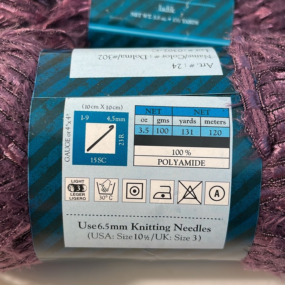 Yarn Bee Topkapi Yarn 3 Skeins in Dolma, Ladik and Pasha Three Shades of Purple - Picture 4 of 4